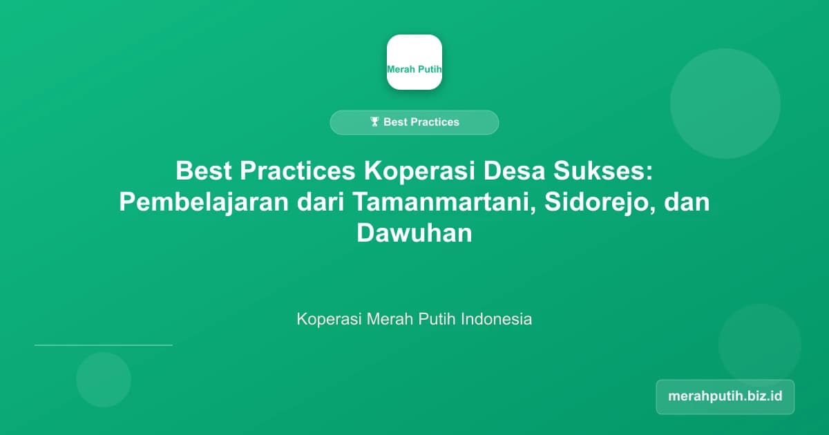 Best Practices Koperasi Desa Sukses: Pembelajaran dari Tamanmartani, Sidorejo, dan Dawuhan